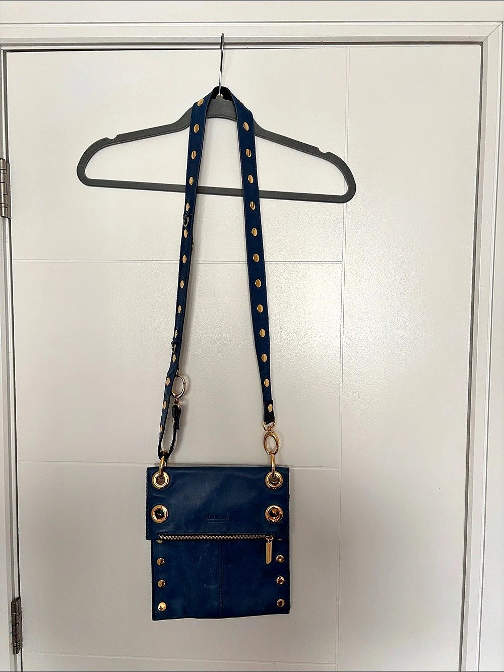 Hammitt VIP Medium Crossbody Leather Bag in Blue & Black